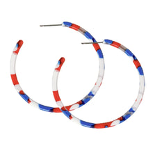 Load image into Gallery viewer, 1.25 Inch Skinny Red, White, and Blue Hoops