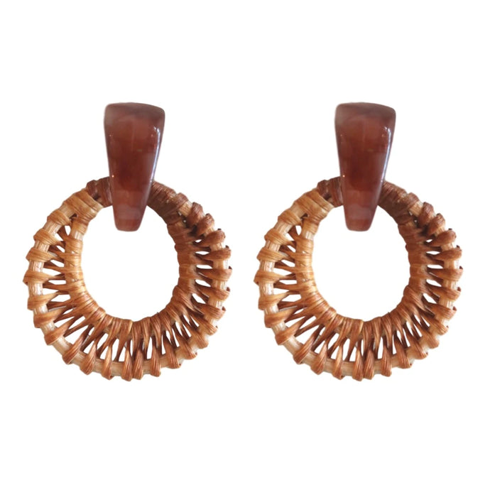 Brown Bali Button Studs