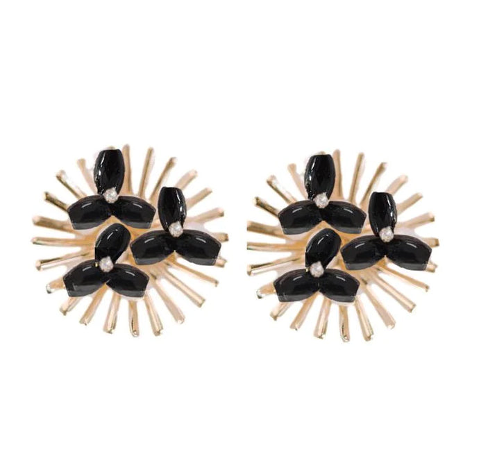 Black Sunburst Studs